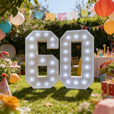 1PC 120cm Marquee Light Numbers Lighting Number KT Panel-White LED Light-Up Decor for Birthdays,Anniversaries & Graduations,LED Party Decor