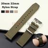 20mm 22mm Genuine Linen Nylon Watch Strap Business Cotton Fabric Bracelet Breathable Woven Sports Strap for Omega for Men Women