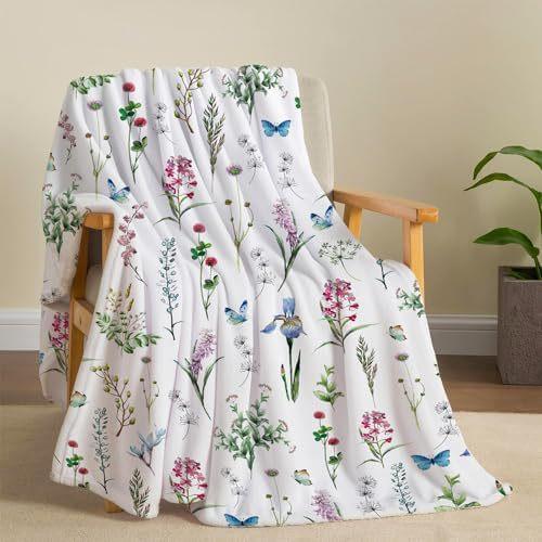 

Watercolor flowers digitalprinted polyester Bedroom velvet flannel soft sofa cover blanket Fleece soft sofa cover blankets 75x100cm