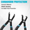 DURATECH 2-Piece Push Pin Pliers Set With 30 Degree And 80 Degree Offset Jaws, Spring Loaded And Plastic Spraying, Auto Clip Removal Tool Kit For
