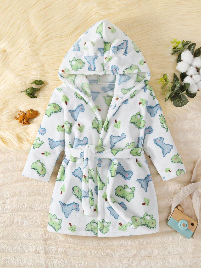 Children's Thickened Coral Fleece Robe – Flannel Bathrobe for Boys & Girls, Infant to Medium Sizes, Suitable for All Seasons
