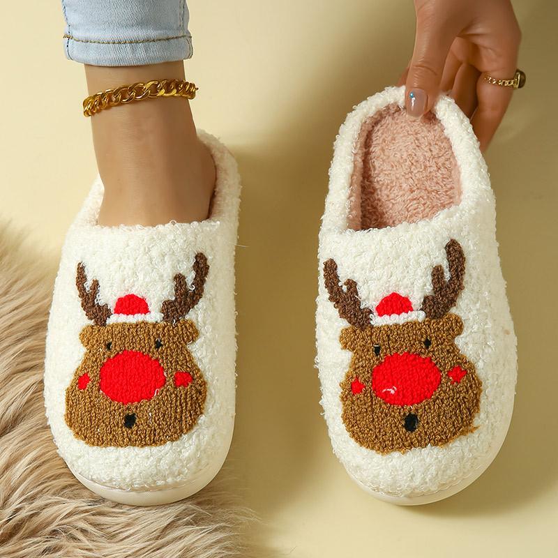 Cixi Cotton Slippers Winter and Autumn with Plush Warm Dirt-resistant Confinement Shoes Cartoon Halloween