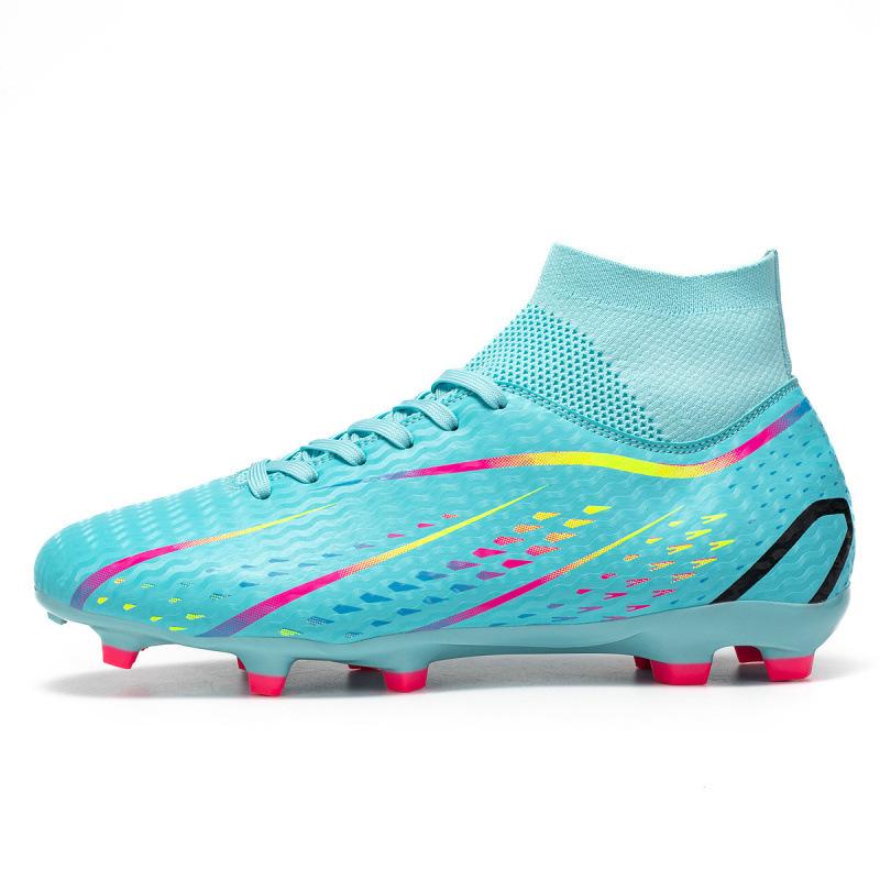 New High Top Soccer Boots Long Crushed Spikes Amazon Men's and Women's Soccer Boots Grass Student Training Shoes
