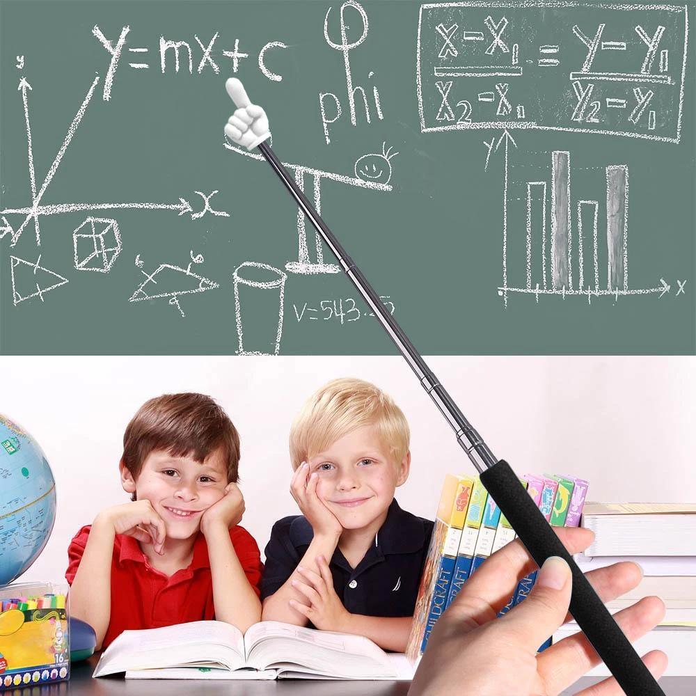 Retractable Teacher Pointer Finger Design Anti-slip Handle Teaching Guide Pointer Teaching Stick Whiteboard Pointer
