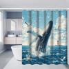 Tenda da Doccia con Illustrazione di Balena che Salta dall'Oceano 1 Pezzo con 12 Ganci per Bagno Decorazione per la Casa Poliestere Stampa Piatta 2D 70,8X70,8 Pollici