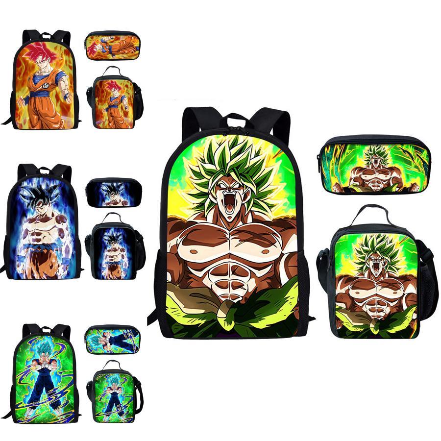 Dragon Ball Backpack Set With Large Capacity Nylon School Bag And Pencil Case For Students