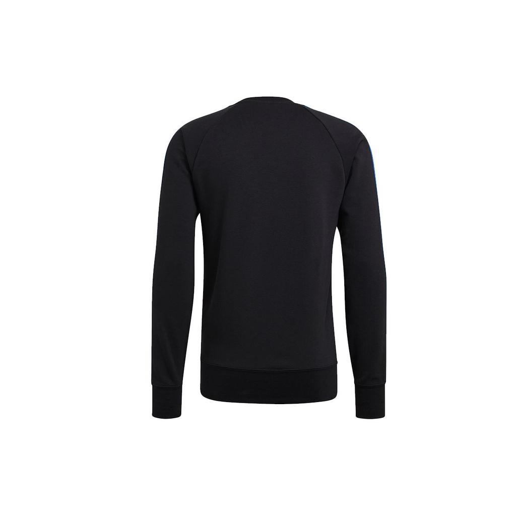 Adidas Real Madrid Crest Soccer Crew Neck Sweatshirt Men Tops Black GU9706