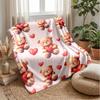 Teddy Bears Hugging under Rainbow Theme blanket Lightweight Warm Flannel Blanket Decorative Throw Blanket for Home Decoration