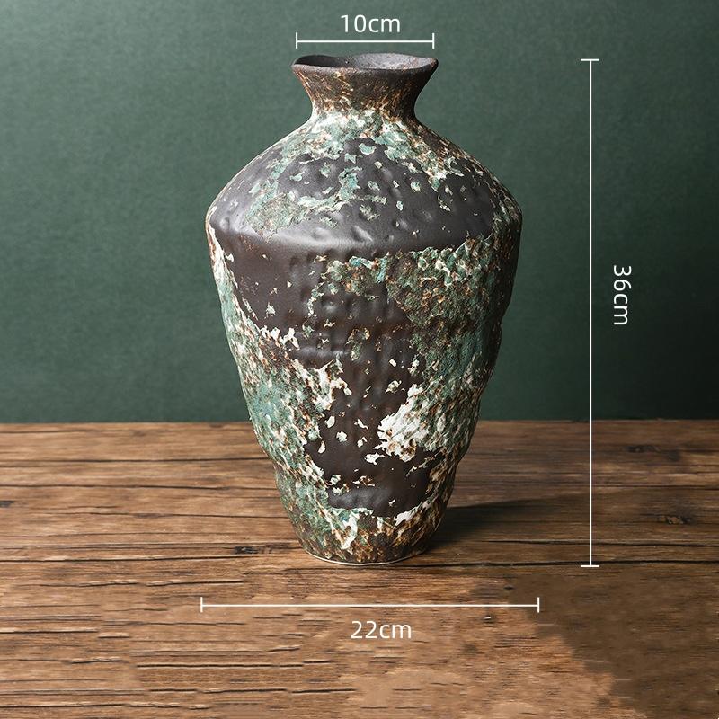 Kaba Seramik Vazo Fırında Dönüşmüş Porselen Vazolar Vazo Çiçek Düzenleme Aksesuarları Çin Tarzı Retro Kavanozlar