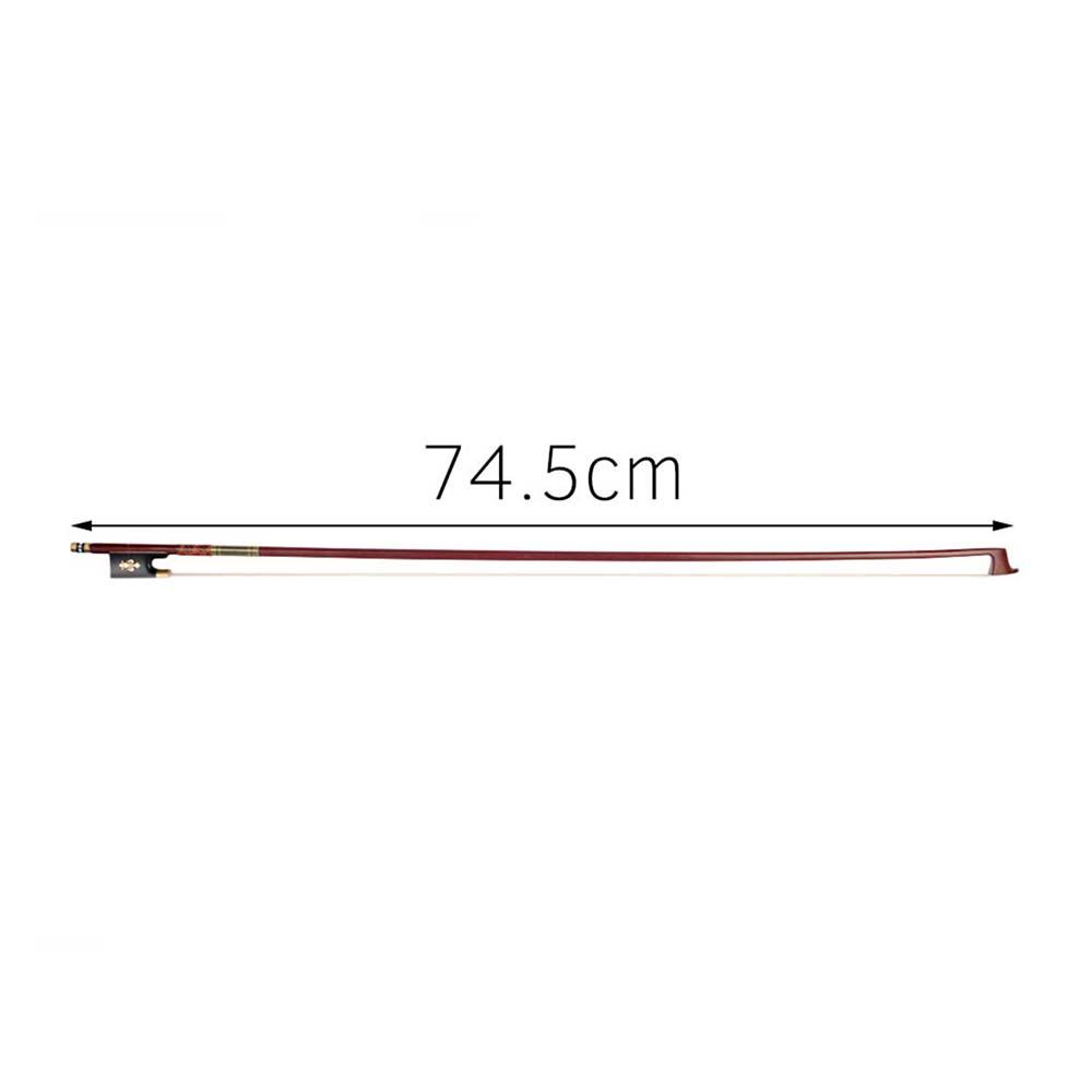 Violin Bow (Pernambuco Bow Stick Black Ebony Frog and Horsetail Bow Hair) for 4 4 Full Size Violin
