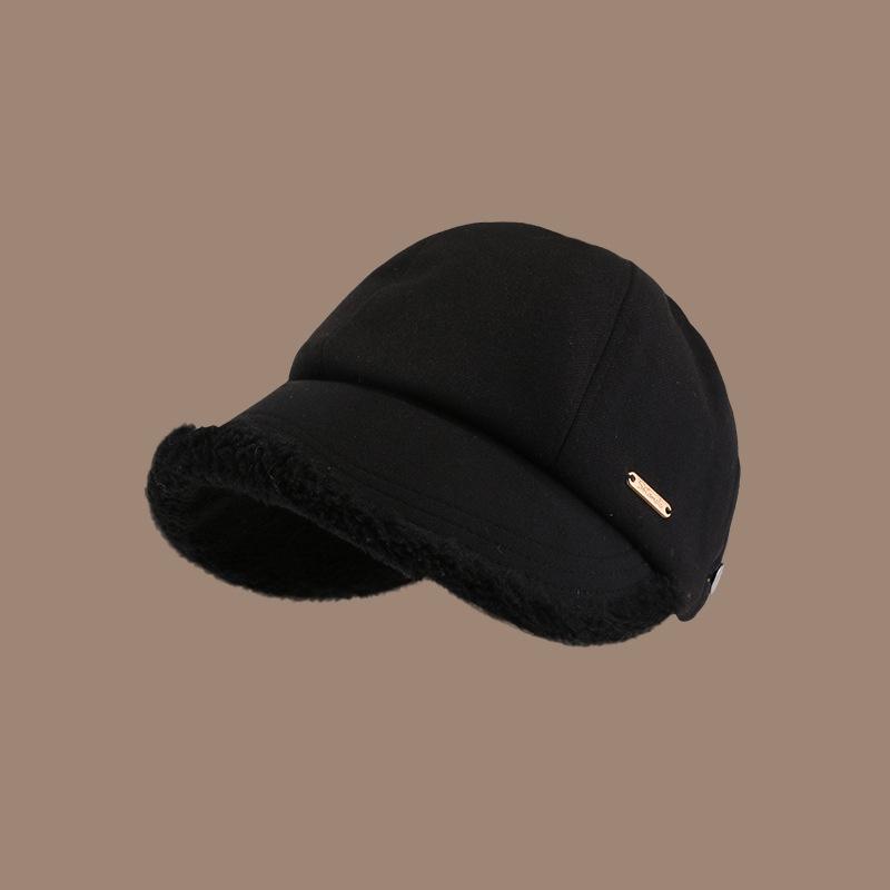 Custom Logo for Unisex Fisherman Sheep Wool Hats Adjustable Baseball Cap Outdoor Warm Double-sided Fluffy