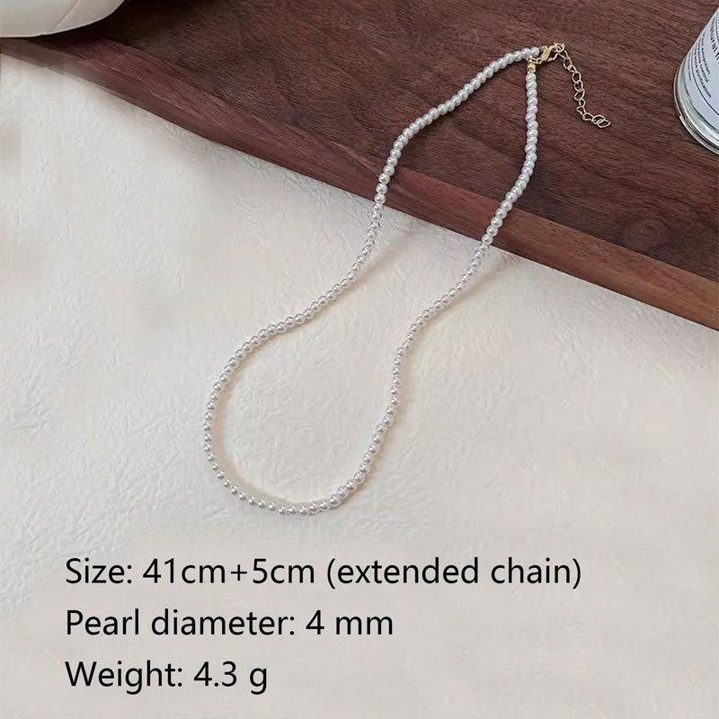 

Hot 4/6/8/10/12MM Imitation Pearl Pearl Necklace Women, Artificial Pearl Necklace Jewelry