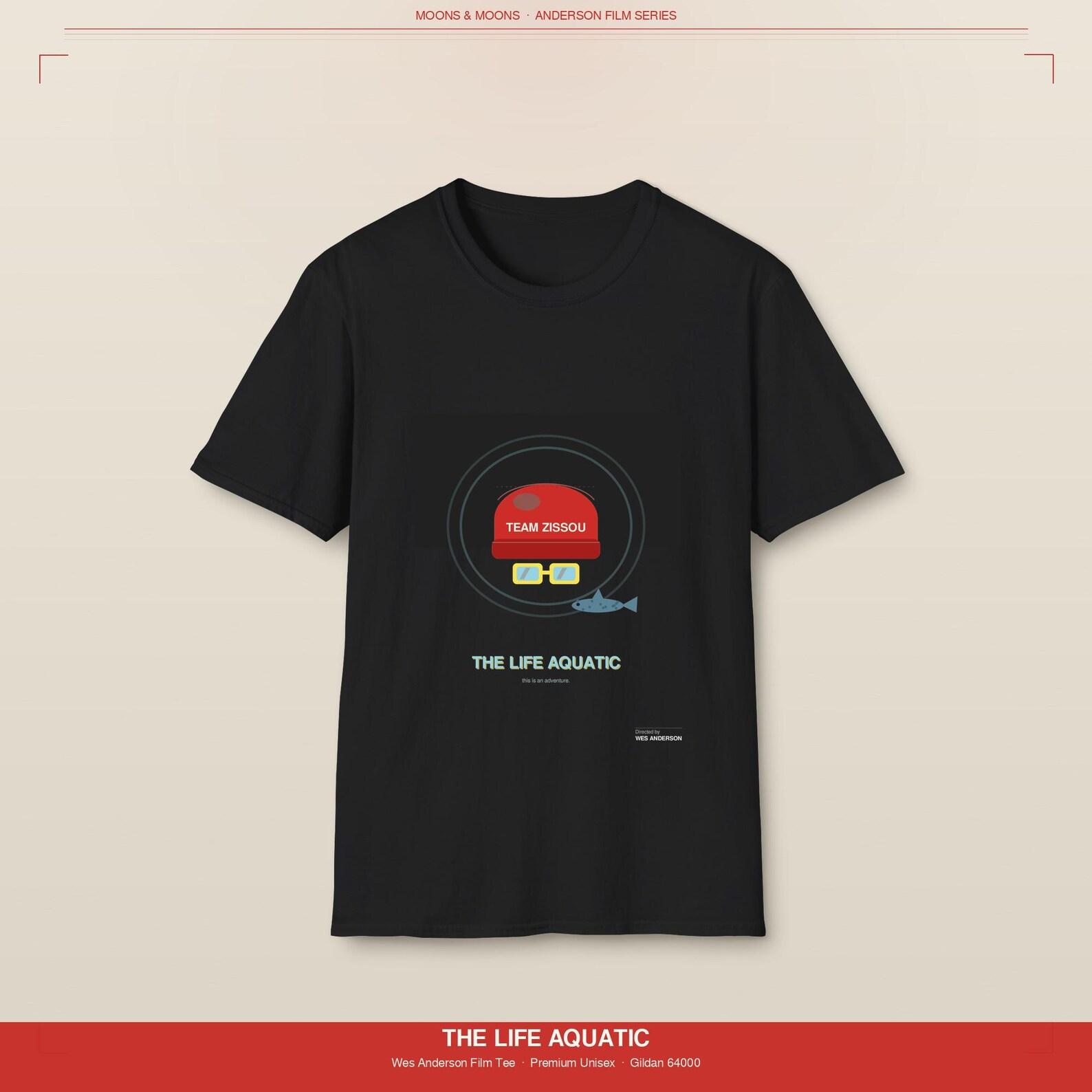 Life Aquatic Tshirt Wes Anderson Movie Tee | Team Zissou Red Beanie Film Shirt 2XL