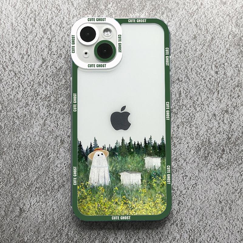 Roztomilý kreslený duch pouzdro na telefon pro Xiaomi Mi 13 12 11 Lite 14 13T 12T 12X 12 Poco F5 X5 X3 Pro Průhledný nárazuvzdorný měkký kryt