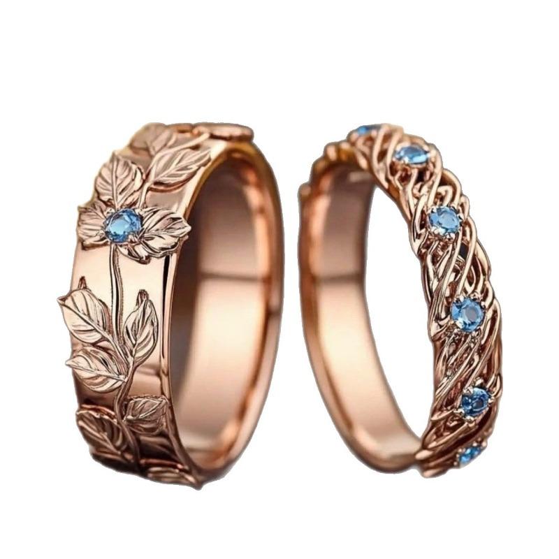 Environmental Protection, European and American New Rose Gold Fashion Pattern Ring, Women's Ring Jewelry