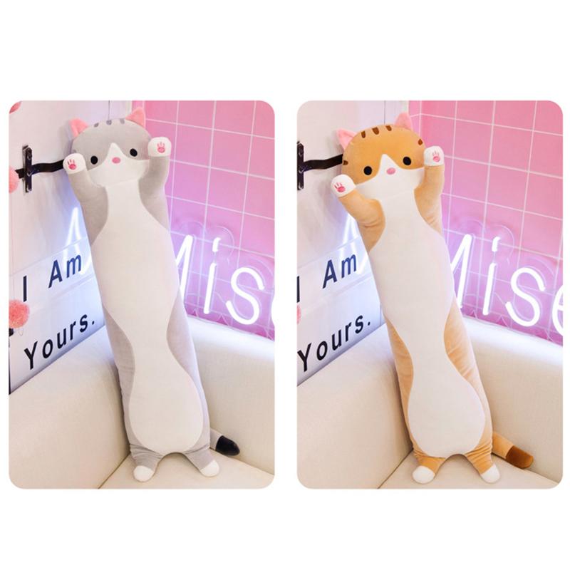 50-130Cm Long Cat Plush Toys Cute Animal Cat Creative Long Soft Toys Office Break Nap Sleeping Pillow Stuffed Gift Doll For Kids