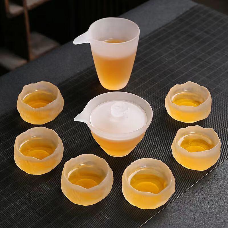 JIUMUQING Frosted Glass Kung Fu Tea Ware