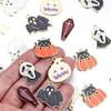 10pcs Halloween Charms Creepy Alloy Enamel Ghost Skull Pumpkin Bat Charms Pendants For DIY Jewelry Making Necklace Accessories