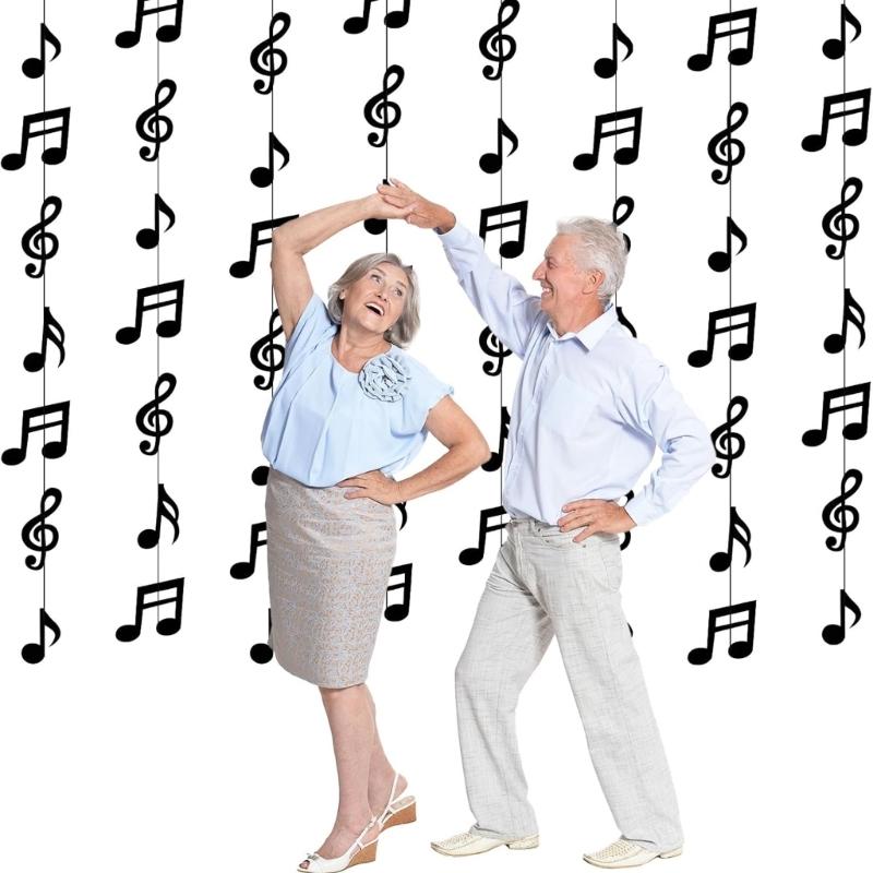 Recycled Paper Black Musical Notes Decorations for Party and Music Event Creating Festival Atmosphere Easy Installation