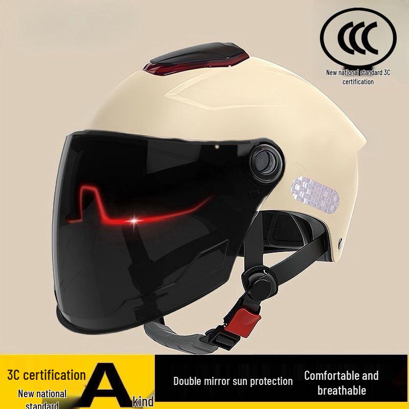 2025 Dual-Lens Unisex Motorcycle Helmet with Summer Sunscreen & All-Season Safety