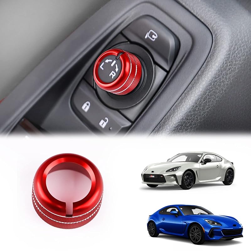 

KUNGKIC for 2021 2022 2023 2024 2025 Subaru BRZ Toyota GR86 Rearview Mirrors Switch Knob Ring Cover Trim Aluminium Alloy Interior Accessories Red червоний