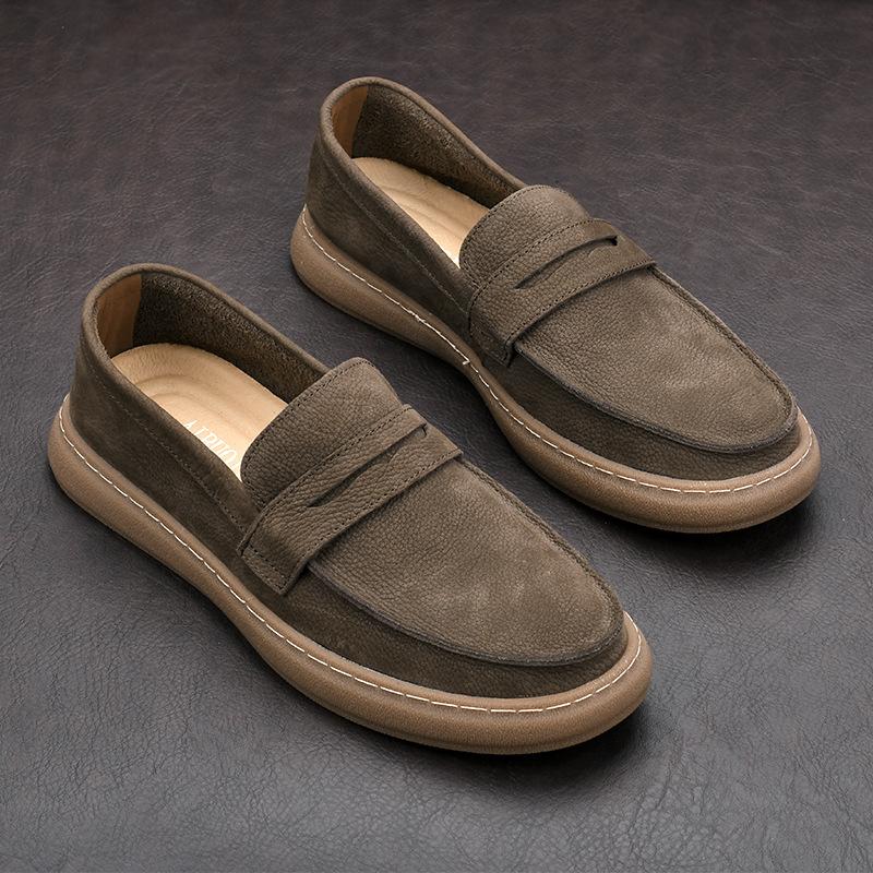 

Итальянская натуральная кожа мужская повседневная обувь модные деловые мокасины для мужчин официальная обувь дизайнерские мокасины легкие для вождения 41 серый