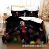 3D Three-Piece Size Football Quilt Cover Quilt Cover Home Textile