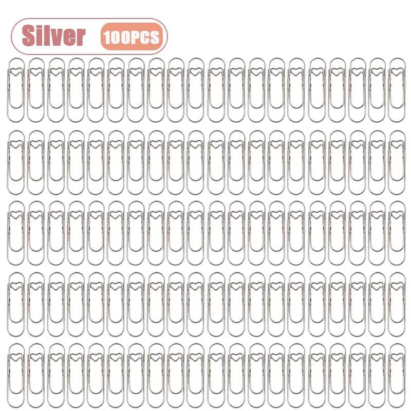 10-100PCS Heart Shaped Notebook Clips Creative Bookmark Page Holders Metal Pen Clips for Journal Planner Office Supplies