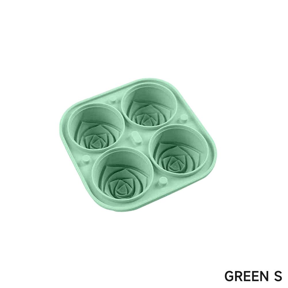 4-Grid Silicone Rose Ice Cube Mold Easy Release Food-Grade Ice Tray for Cocktail Whiskey Juice Ice Ball Maker for Home Party DIY