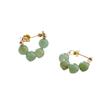 Natural Hetian Jade Green Dangle Earrings - New Chinese Style Studs for Women, National Style Qingyu Design