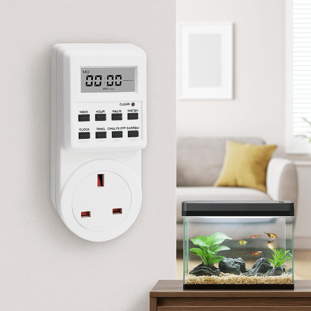 UK Plug Digital Timer Switch Multi-functional Digital Display Timer Socket Energy Saving Wall Plug-in Timer Switch