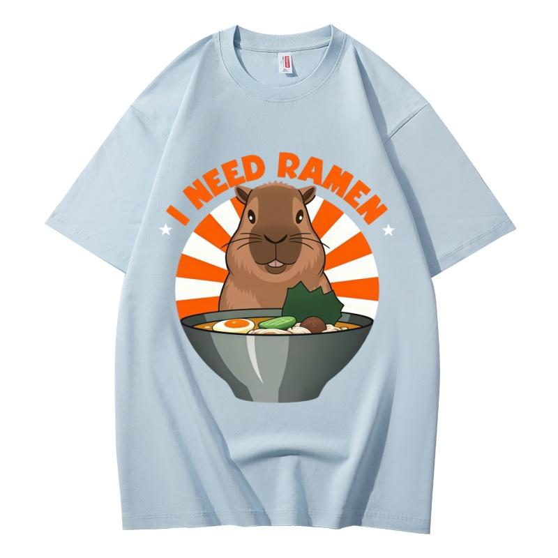 Funny Capybara RaUnisex Lover Graphic Tee For Unisex Soft Cotton Casual Short Sleeve Japanese Streetwear Tshirt