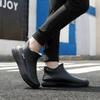 Rain Shoes Men's Integrated Velvet Winter Flat-soled Soft-soled Short Rain Boots Waterproof Shoes Kitchen Thick-soled Non-slip Thickened Rubber Shoes