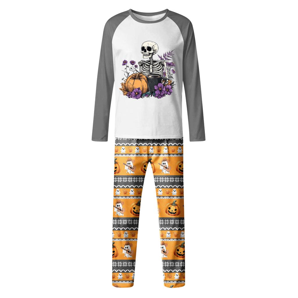 Halloween Print Family Matching Long Sleeved Parent-child Suit Home Clothes Suit Fall