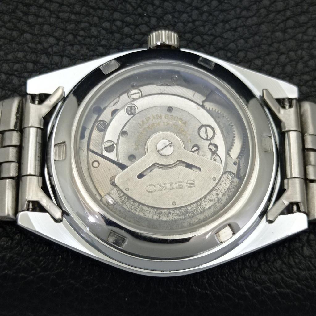 REFURBISHED SEIKO 5 AUTOMATIC 6309A VINTAGE JAPAN MENS BLACK WATCH a441239-4 Sk-a441239
