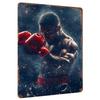 Muscular Boxer with Red Gloves Motivational Metal Wall Art Gym Fitness Decorative Iron Painting