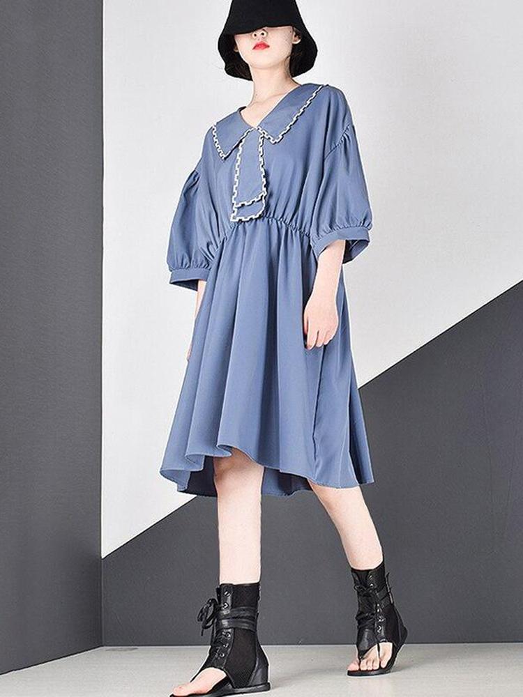 Xitao Frauen Kleidung Lose Casual Casual Kleid ZLL5296