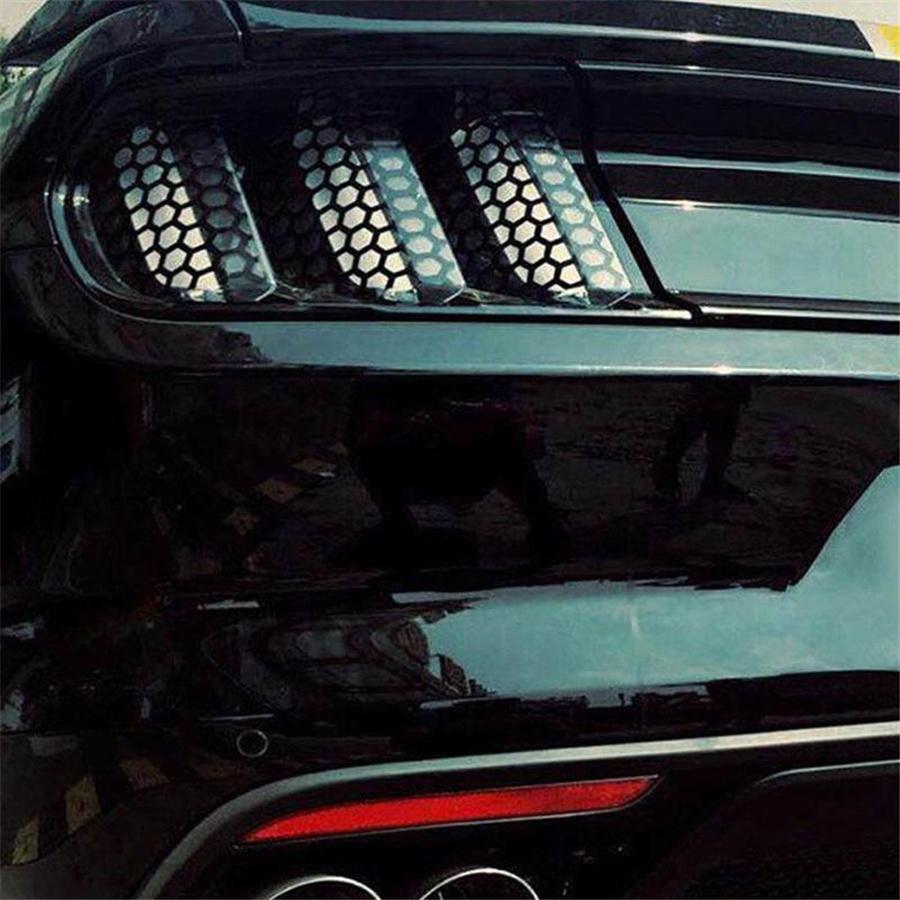 Black Car Rear Tail Light Cover Honeycomb Sticker Tail-lamp Decal Accessories
