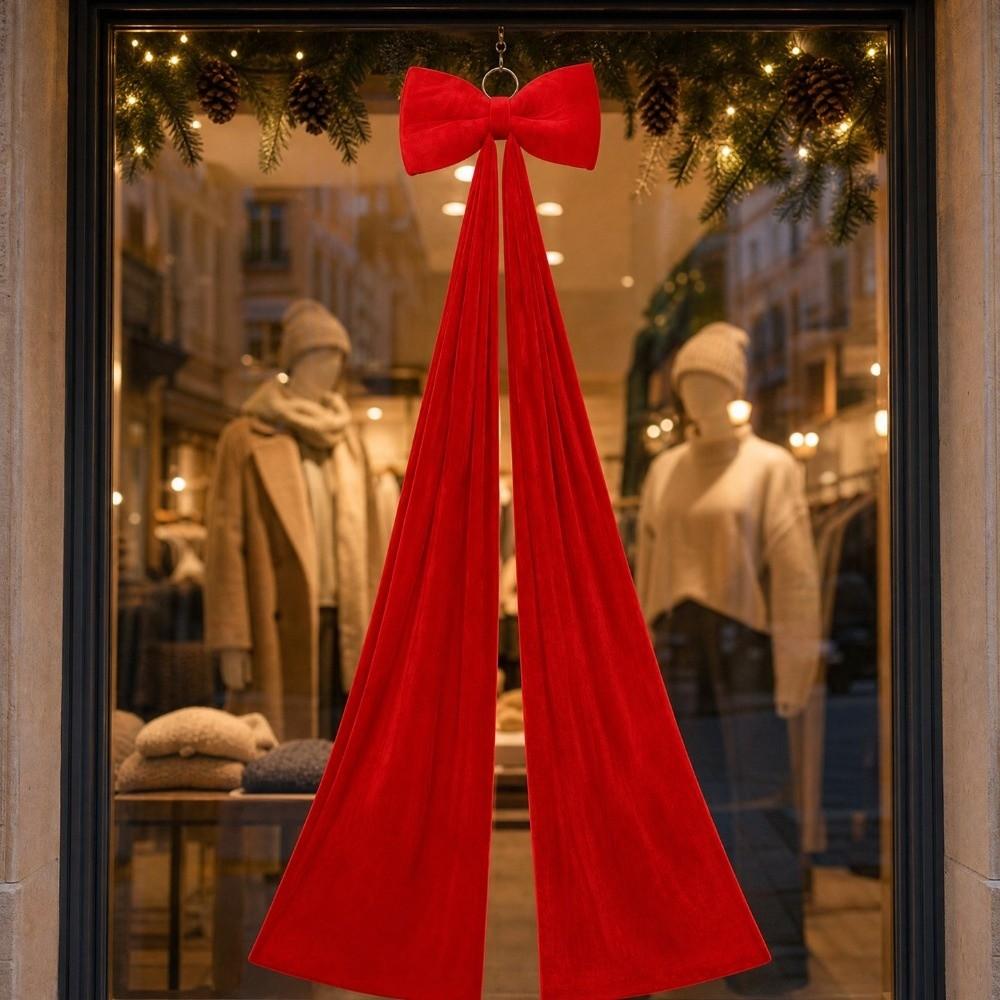 DIY Xmas Tree Topper Bows Solid Color Giant Ribbon Bowknot Large Christmas Bowknot Wall Decor