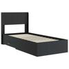 Bed Frame with Storage Space and Headboard Black 75 X 190 Cm