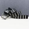 European and American Belts for Men and Women with Neutral Trends, Dark Style, Hollow Rivet Belt, Girlfriend-punk Style, Versatile Jeans Belt