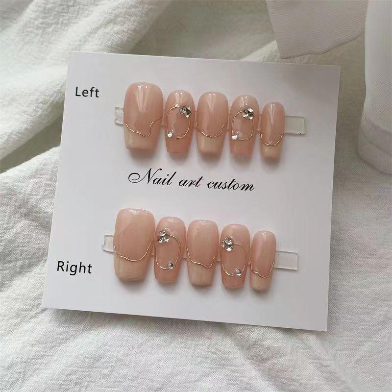 10pcs/set Diamond Hand-made Nail Polishing Bridal Temperament Phototherapy Nail Polish