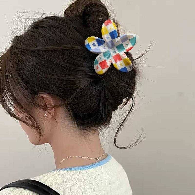 Uv-printed Frangipani HairpinFemale Seaside Vacation Back of The Head HairpinShark Clip