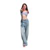 American retro washed wide-leg pants summer and autumn new high-waisted loose wide-leg pants versatile straight-leg women