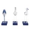 Seagull Figurine Composite Wood Iron Vivid Exquisite Seagull Seabird Statue for Desktop Décor
