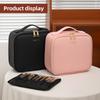 Travel Makeup Train Case with Mirror LED Light Adjustable Brightness Large Capacity Cosmetic Bag