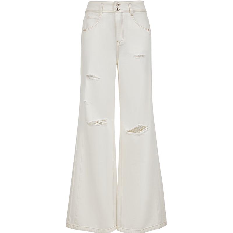 ONLY Women's Ripped High-Waist Loose Flared Jeans