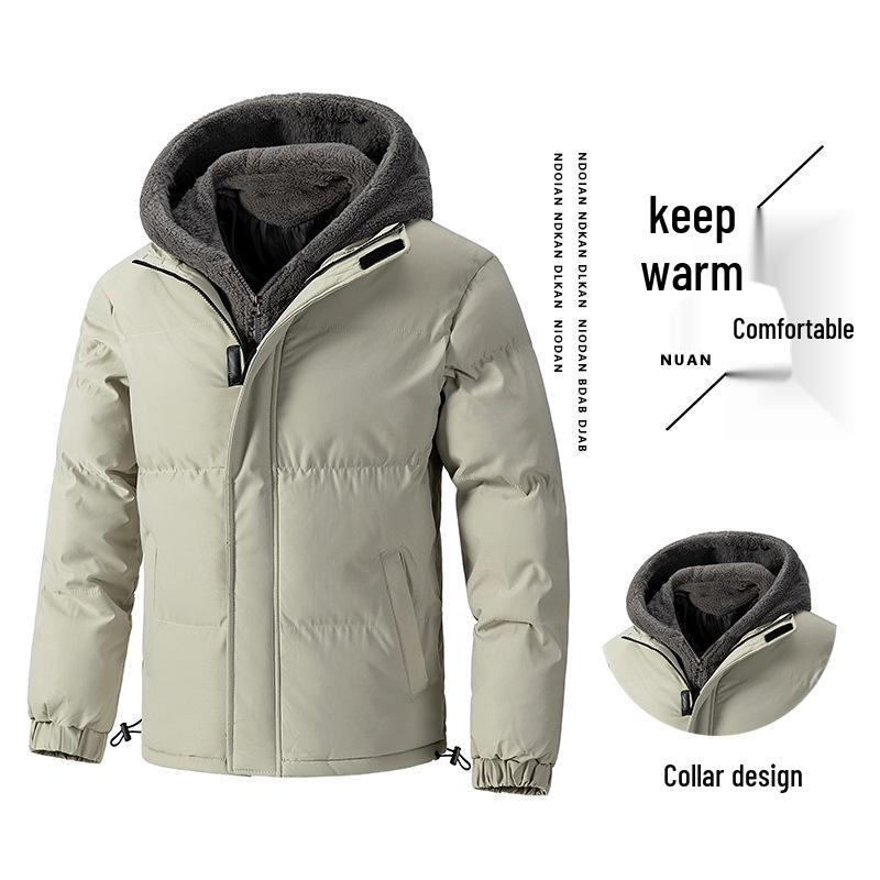 Men's Plus Size Hooded Cotton Fleece Jacket - Warm, Cold-Resistant, Padded for Autumn/Winter 2025.