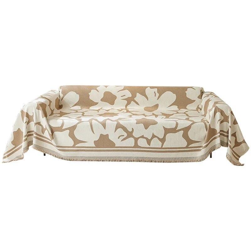 Flower Pattern Chenille Sofa Cover Cloth Sofa Blanket Cover Full Cover Universal Couch Towel Cover Dust Proof Sofa Cushion Cover