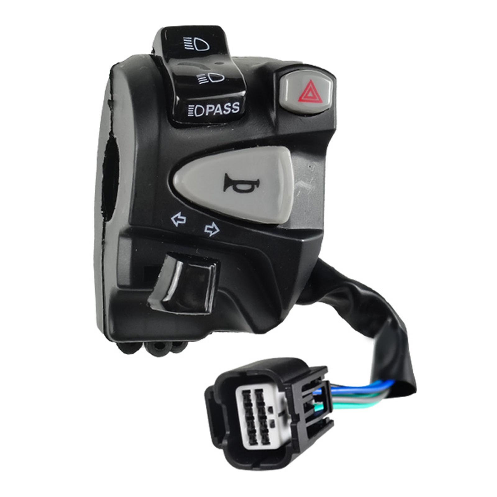 

Motorcycle Horn Turn Signal Switch 22mm Handlebar Switch Replacement High/Low Beam Control Switch Button for 150 1